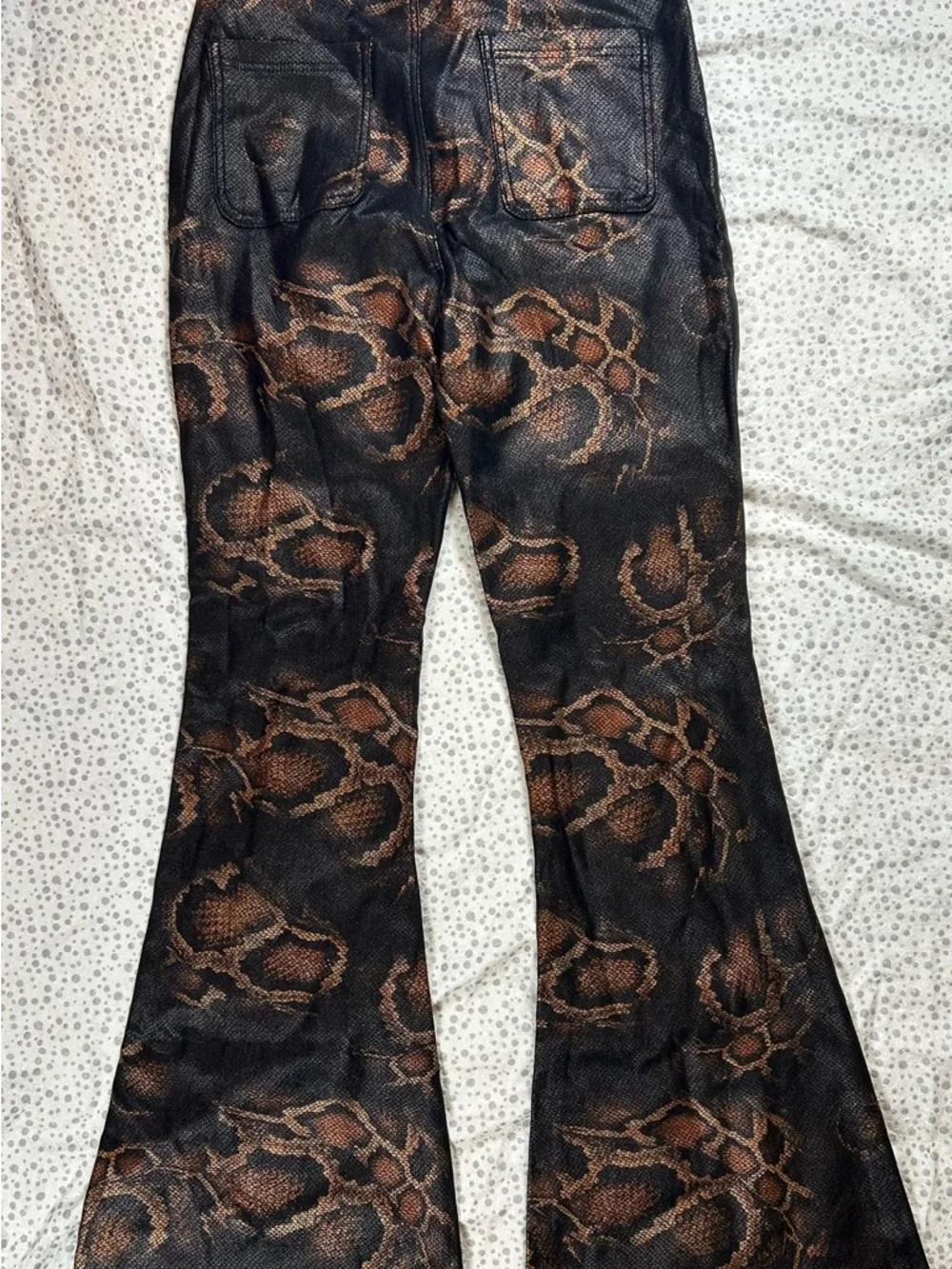 Willow Black & Brown Snakeskin look Flare Jeans - Picture 4 of 5